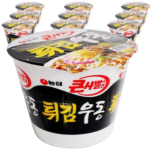 농심 튀김우동 큰사발면 111g, 10개