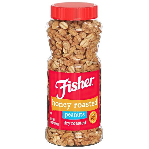 Fisher 피셔 너트 허니 로스티드 피넛 땅콩 견과 396g (4팩)