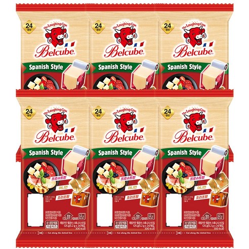래핑카우 벨큐브 24큐브 125g 스패니시 6개, 125g, 6개