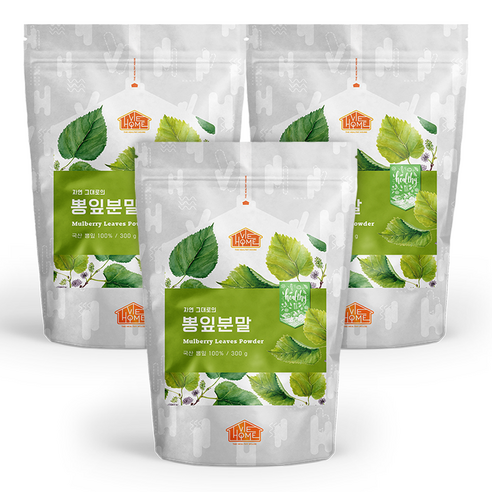 건강한우리집 비옴 자연 그대로의 뽕잎분말, 3개, 300g