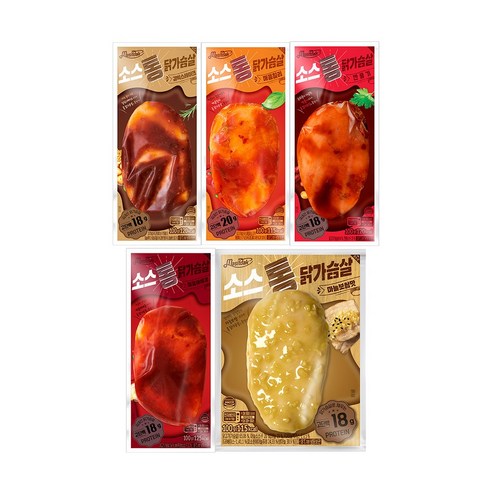 [랭킹닭컴] 맛있닭 소스 통 닭가슴살 5종 맛보기 세트, 100g, 50개