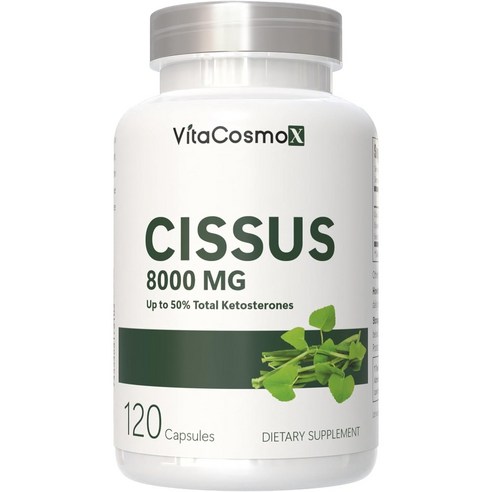 VitaCosmoX 시서스 추출물 Cissus 고함량 고농축 8000mg 케토스테론 50% 시서스 캡슐 시서스 가루 분말
