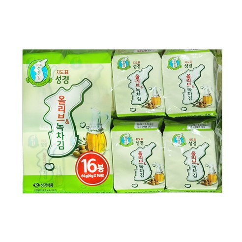 성경 올리브&녹차김 4g x 16봉