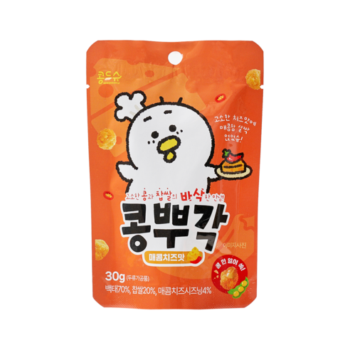 콩드슈 매콤치즈맛 찹쌀 콩뿌각, 30g, 1개