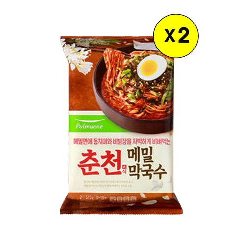 (냉장)[풀무원]춘천메밀막국수2인x2, 2개, 513g