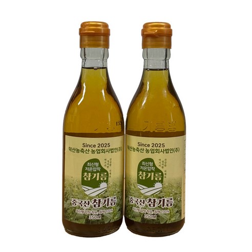 덕산농축산 국내제조 저온압착 중국산 참기름 350ml, 1개, 350ml