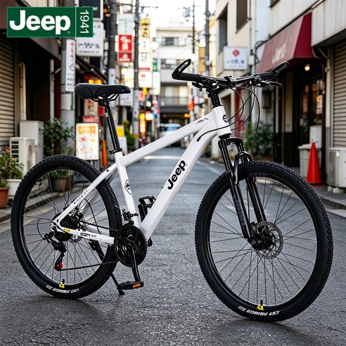 JEEP MTB 자전거 26/27.5인치 21단 디스크브레이크 입문용 산악자전거 PT860, 화이트, 26인치