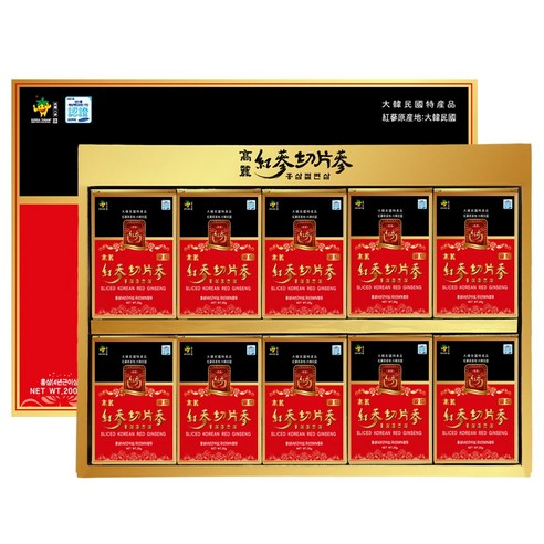 [국내산] 고려 홍삼 절편 4년근이상 꿀먹은 인삼 절편삼 선물세트, 1개, 200g