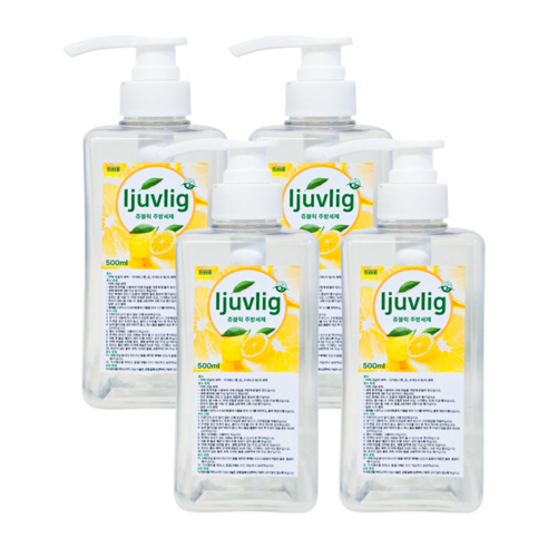 쥬블릭 베이킹소다 주방세제 상쾌한향, 4개, 500ml