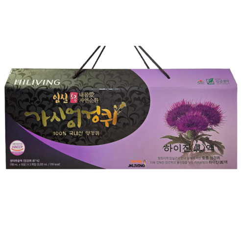 하이리빙 하이진액 (10포 x 3박스 = 1세트) 임실 가시엉겅퀴 100% 생약추출물, 1L, 3개