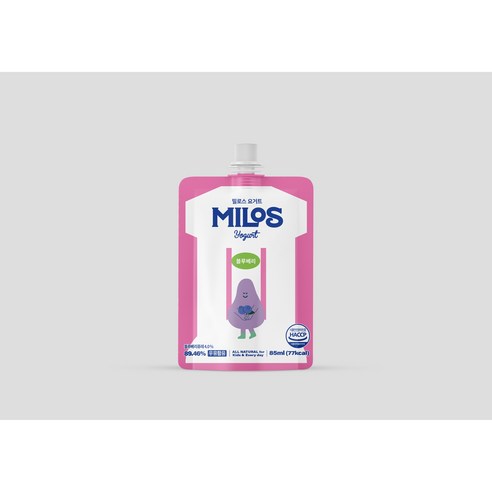 밀로스 어린이 요거트 자일리톨 파우치형 요거트볼, 1개, 85g, 딸기바나나