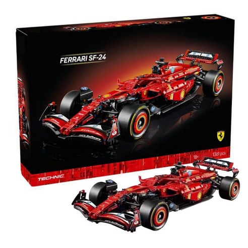 코코핑크 테크닉 42207 Ferrari SF-24 F1 레이스 카 풀박스 호환블럭 피규어, 1세트