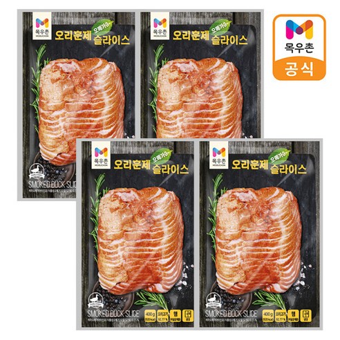 목우촌 오메가3 오리훈제 슬라이스, 4개, 400g