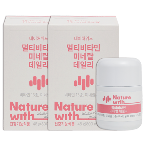 네이처위드 고함량 멀티비타민 미네랄 데일리 식약청인증 종합 비타민 영양제, 2개, 60정