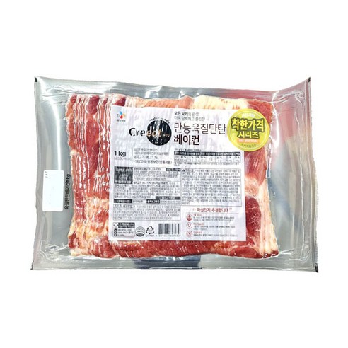 (무)(냉동)크레잇 육질탄탄베이컨(냉동 1kg)X2개