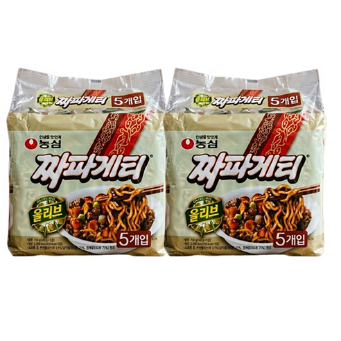 농심 올리브 짜파게티 봉지라면 140g 5개입 2팩