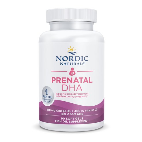 노르딕내츄럴스 프리네이탈 DHA 830mg 오메가-3 + 400IU D3 500mg 소프트젤