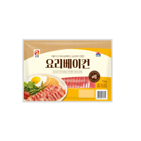 사조오양 요리베이컨 1kg 냉동베이컨 앞다리살