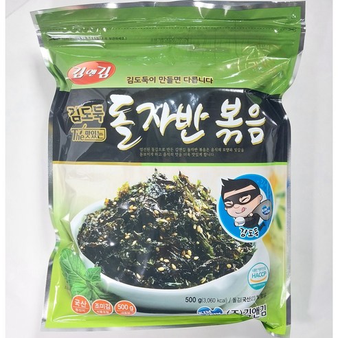 김앤김 김도둑 더맛있는 돌자반볶음 500g 대용량 김자반 돌자반 파래돌김 자반볶음 반찬 [무료배송], 500g, 1개