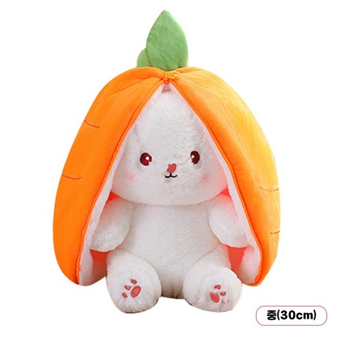 크앤비 딸기 토끼 당근 토끼 과일 변신하는 부드러운 인형, 당근토끼(중), 1개