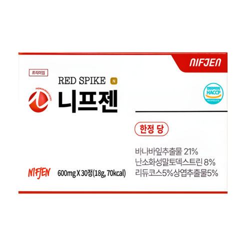 니프젠 스파이크 프리미엄 600mg 30정 1개 바나나잎 추출물