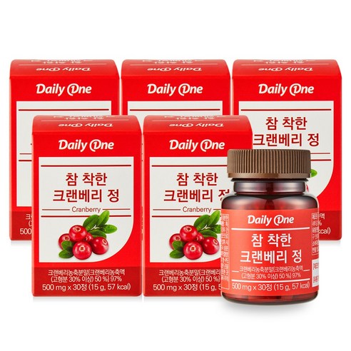 데일리원 참 착한 크랜베리 정, 30정, 5개
