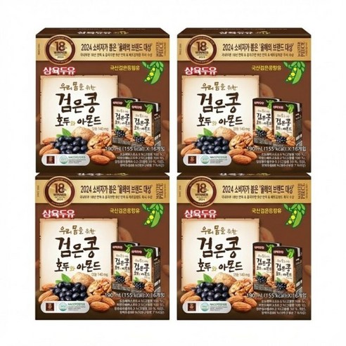 삼육두유 검은콩호두와아몬드 190ml x 64팩, 190ml, 64개