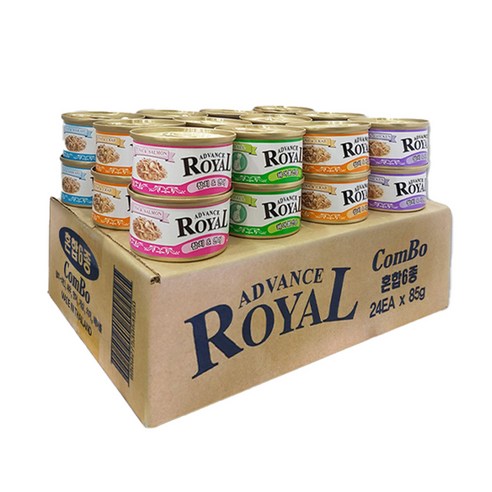 로얄 어드밴스 캔 콤보 (1box/24개입) 고양이 캔 간식 통조림, 어드밴스 콤보, 85g, 24개