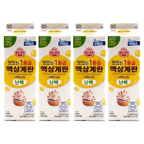 오뚜기 맛있는 1등급 액상계란 난백 1kg 살균 난백액 계란흰자