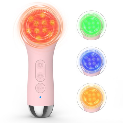 LOMESO 광자 라이트 진동클렌저  온열 세안 진동 브러시 전동 클렌저 4 가지 광자 라이트 조사 얼굴클렌징기계 IPX 7 방수등