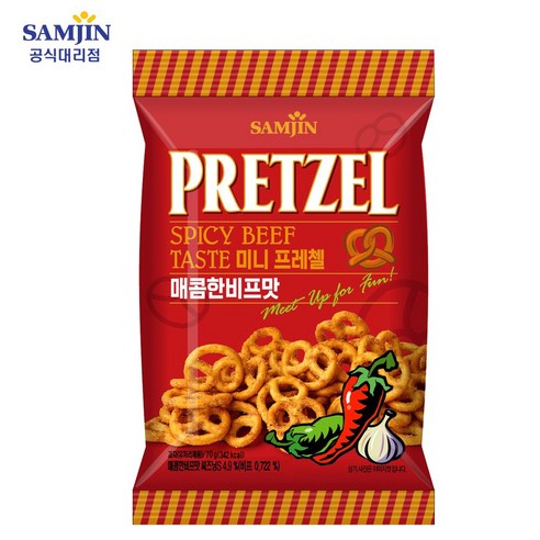 미니프레첼 매콤한비프맛 70g 24입