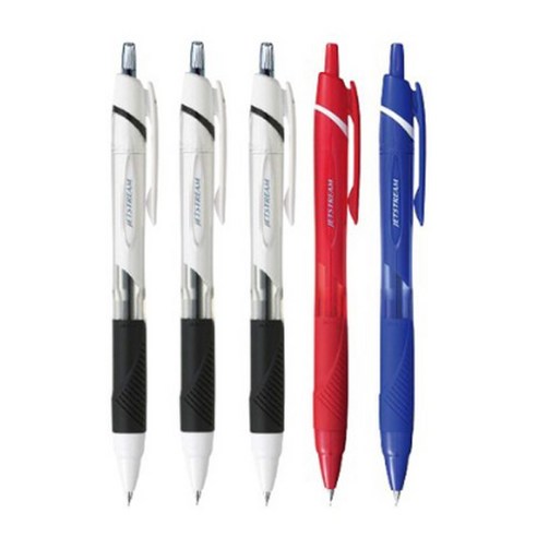 미쯔비시 유니 제트스트림 0.5mm 볼펜 세트, 0.5mm 블랙 3개+레드 1개+블루 1개 세트