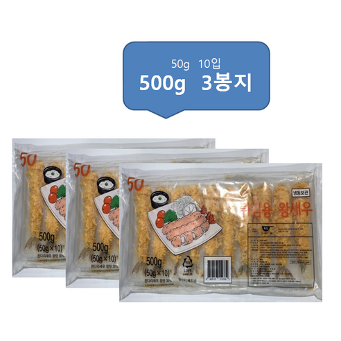 가토코 왕새우튀김(10미) 500g, 3개, 500g