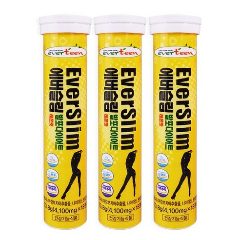 everteen EverSlim 에버틴 에버슬림 발포다이어트 레몬맛, 18정, 3개(레몬맛/에버슬림)
