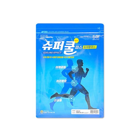 티디에스팜 일체형 슈퍼쿨 파스, 1개, 5개입