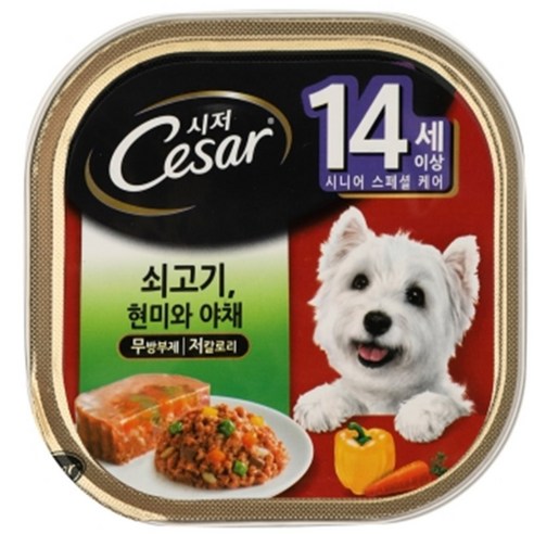 시저 1세 이상 강아지 버라이어티팩 주식캔 12p