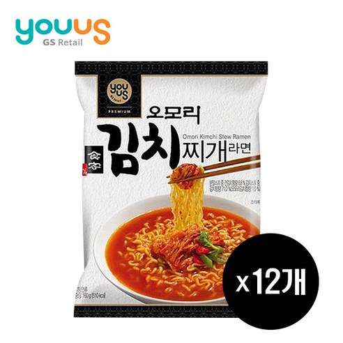 유어스 오모리 김치찌개라면(봉지) (4개입) *2팩 (총 8개입)