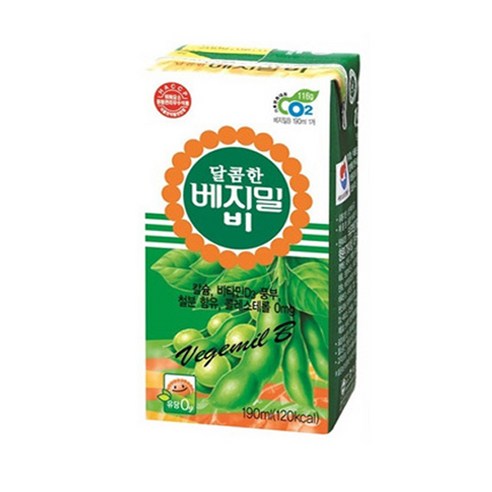 베지밀 달콤한 비 두유, 190ml, 32개