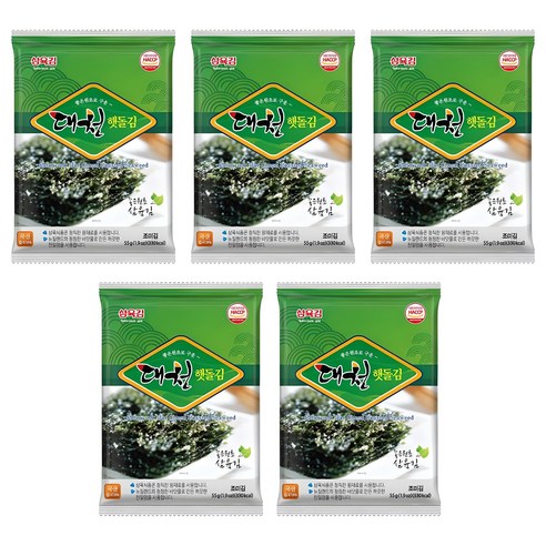 삼육김 대천 햇돌김 전장김, 55g, 5개