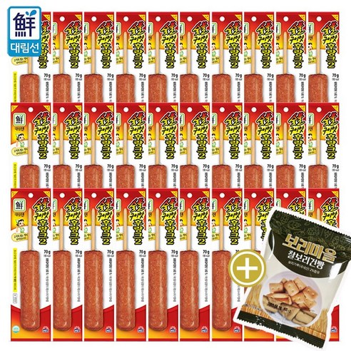 [DANA] 대림선 숯불구이맛후랑크 70g X 30팩 / 인기핫바 편의점핫바 / 찰보리건빵 1개 증정