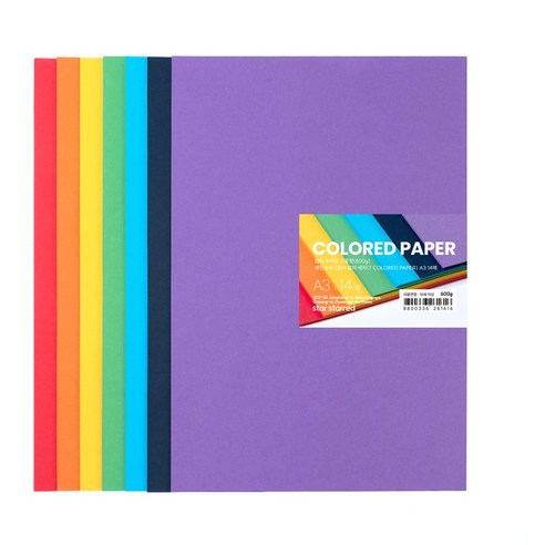 star starred 많이 두꺼운 고중량(600g) 레인보우 7컬러 합지 색지(7 COLORED PAPER), 1개