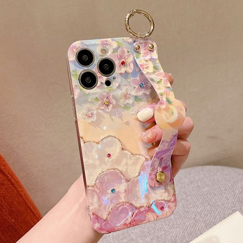 에르모사 갤럭시 S22 S22플러스 S22울트라 케이스 GALAXY PHONE CASE 벚꽃 핸드 스트랩 폰케이스