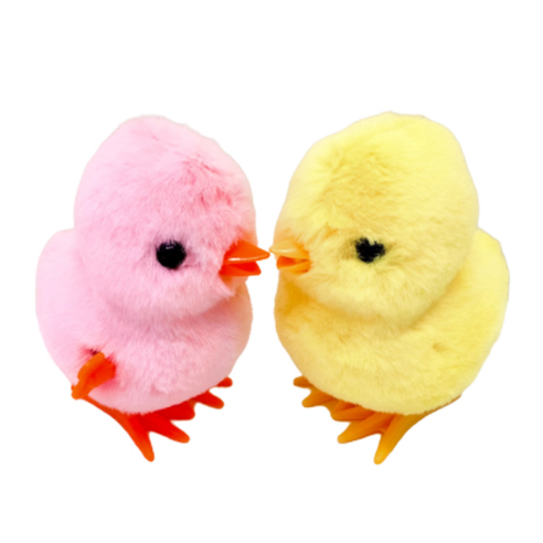 크앤비 움직이는 걸어다니는 노랑병아리 핑크병아리 태엽 인형 반려동물 고양이 장난감 세트상품, 노랑병아리(1개)+핑크병아리(1개), 1개