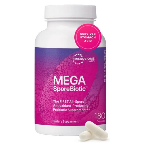 Microbiome Labs Mega SporeBiotic 프로바이오틱스 180캡슐 장유산균 메가 스포어바이오틱 미국 직배송, 1개, 180정