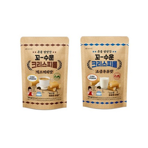 곡물방앗간 꼬수운 크리스피롤 150g 믹스커피맛1개＋소금우유맛1개 무료배송