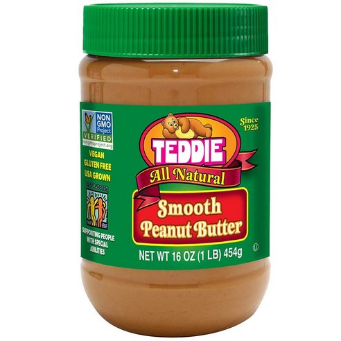 테디 피넛버터 무설탕 땅콩버터 글루텐프리 비건 스무스 737g Teddie All Natural Peanut Butter