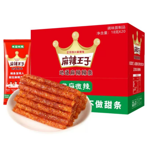 MALAWANGZI 마라왕자 라티아오 라탸아오 중국쫀드기 술안주 약간 매운맛, 360g, 4개