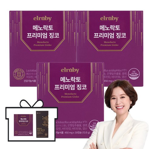 [유통기한 2026-07-05까지] 메노락토 프리미엄 징코 30캡슐, 30정, 3박스