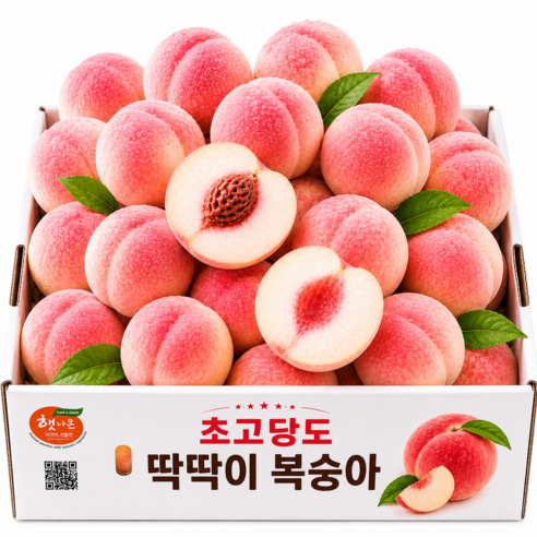 [마지막특가] 50박스만 초고당도 백도 딱딱이복숭아, 1개, 4kg