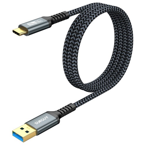 SUNGUY USB C타입 고속 충전 케이블 데이터 전송 10Gbps 18W, 1개, 그레이, 1m